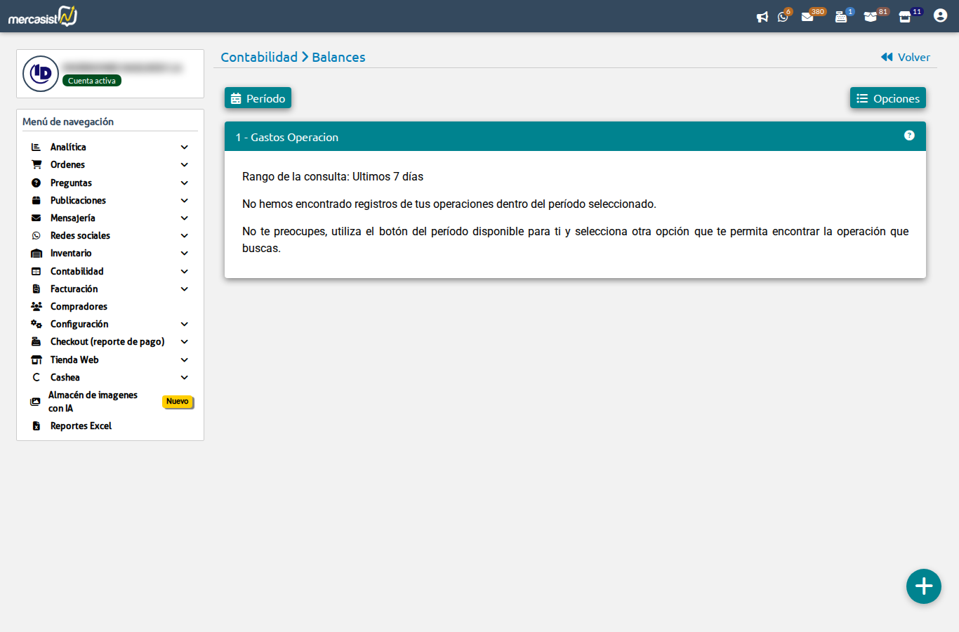 Modal para crear nueva operación