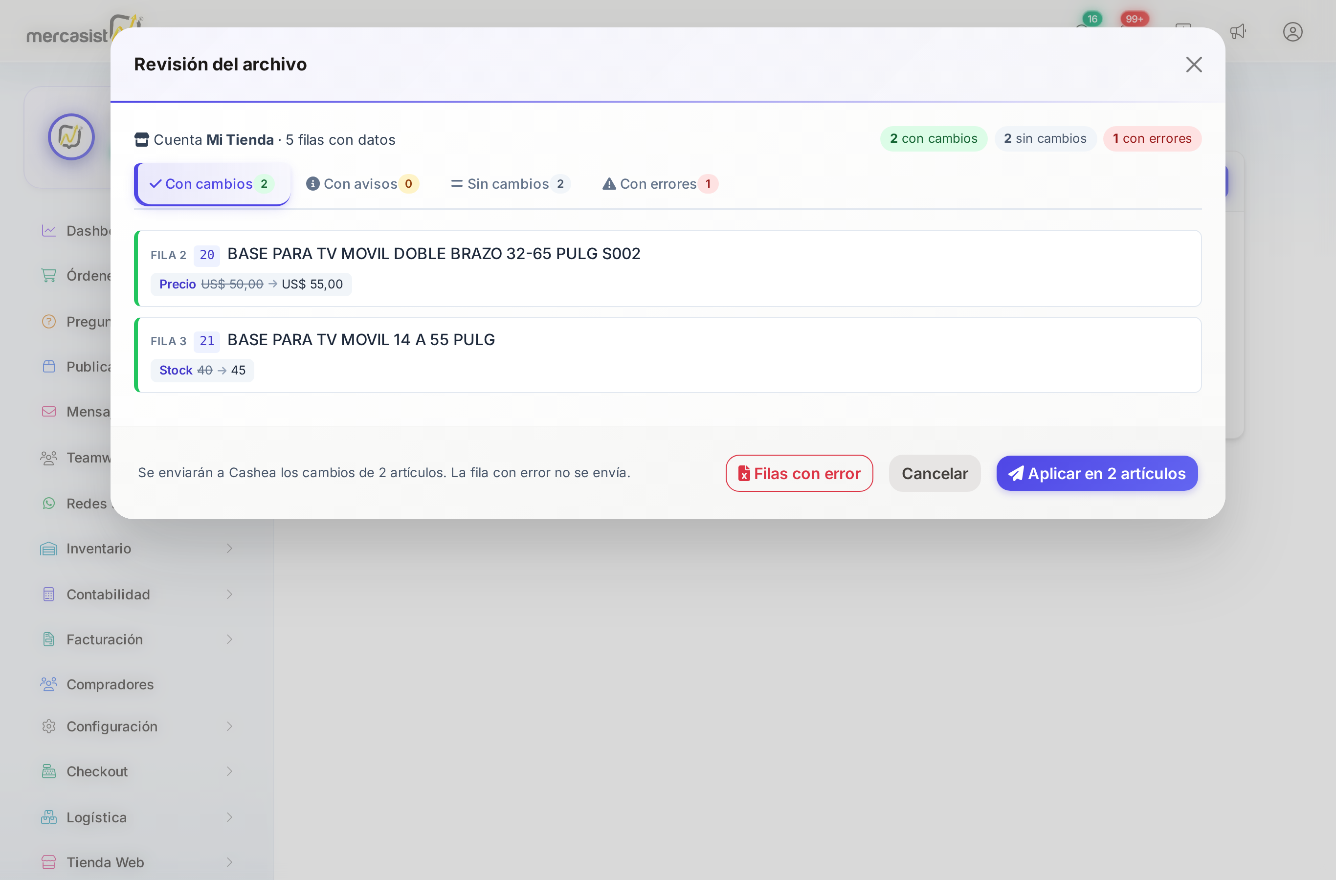 Revisión del archivo de edición
