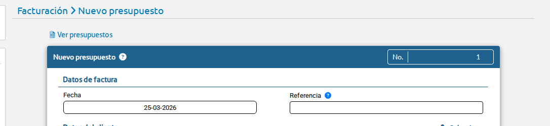 Datos del presupuesto