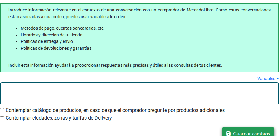 Detalle del formulario de prompt