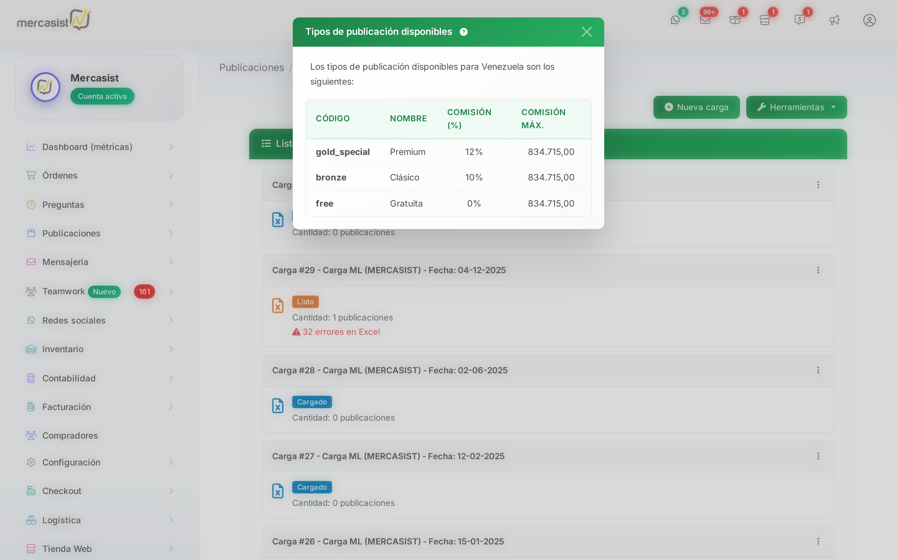 Modal de Tipos de publicaci&oacute;n