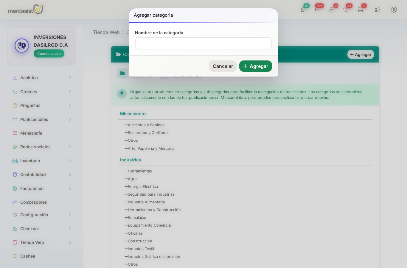 Modal para agregar categoría